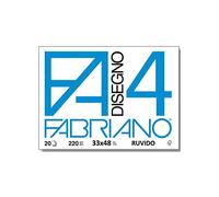 Fabriano F4 05000797 Drawing Album, Size 33 x 48 cm, Rough Sheets, Weight 200 g/m2, 20 Sheets