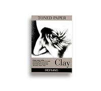 Fabriano Honsell 19100497 Fabriano Toned Clay Drawing Pad, DIN A4, 50 Sheets, 120 g/m², Grey Drawing Paper with 15% Cotton Content, Natural Surface, for All Drying Techniques
