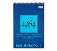 Fabriano Mixed Media Spiral Pad 1264 - 300gsm A3, 40 Sheets, Natural White