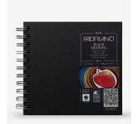 Fabriano : Spiral Sketch Book : Black : 6x6in : 15x15cm : 190gsm : 40 Sheets