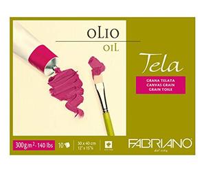 Fabriano - Tela - 68003040 - Oil Paper Pad - 30 x 40 cm - 300 gsm - 10 Sheets - White