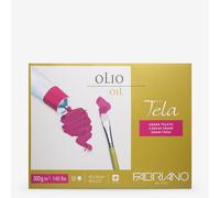 Unbekannt Fabriano Tela Card, Oil Painting Paper with Linen Texture, 300 g/m2, 42 x 56 cm, 10 Sheets, Block Glued on 4 Sides, Acid Free and Ageing Resistant, White