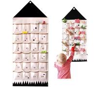 Fabric Advent Calendar with Pockets 24 Day Empty Advent Calendars to Fill Christmas Wall Hanging Reusable DIY Advent Calendar 2024 for Home Office School