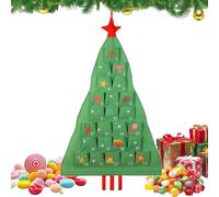 Fabric Advent - Festive Atmosphere, 24-Day Christmas Tree Shape, Countdown Calendar for Hanging on the Wall | For Sweets, Snacks, Small Items, Living Room, Bedroom, Wan
