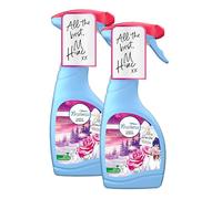 Fabric Air Freshener Spray Bulk Buy - Pack of 2 x 500ml Frosted Rose Wonderland Water-Based Formula Fabric Spray, Carpet Freshener Odour Eliminator with Topline Card. Room Fresheners for Home