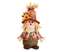 Fabric and Straw Scarecrow Doll Handcrafted for Harvest Season, Sitting Design Suitable for Fall Table or Home Ornament (Mens)