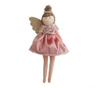 Fabric angel pendant ornament for Christmas tree decoration, designed to create a warm and festive holiday atmosphere at home (Pink)