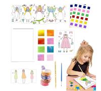 Fabric Art Frenzy - Fashion Drawing Book and Kids Craft Kit, Kids Arts and Crafts Paint Fun Toys Activity Book, Educational Toy for Kids 3-6