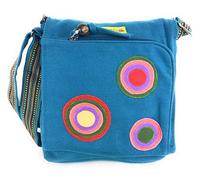 Fabric bag with embroidery. Cotton shoulder bag For Women Indian style colorful Rabat Boho, Hippie (Blue)