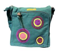 Fabric bag with embroidery. Cotton shoulder bag For Women Indian style colorful Rabat Boho, Hippie (Emerald 01)