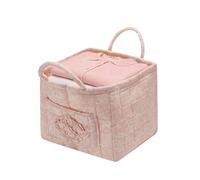 Fabric Baskets for Storage, Boho Floral Foldable Tote Bag, Gift Basket with Handles, for Home, Bedroom, Room, Picnic, Office, Travel, Car, Nappies, Clothes, Makeup, Books, Field, pink, Siehe