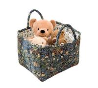 Fabric Baskets for Storage Quilted Boho Floral Pattern Organizer Foldable Laundry with Handle Bedroom Closet Clothes Pantry Living Home Dorm Nursery Shower Toy Bathroom