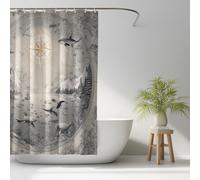 Fabric Bathroom Curtain White Shower Curtain Exquisite Fantasy Marine Life,with Plastic Hooks For Bathroom Decor Bath Curtain W 70.9" x L 59.1"