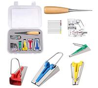 Fabric Bias Tape Maker Tool Set of 4 Sizes 6mm/12mm/18mm/25mm Sewing Quilting with Tape Binding Presser Foot for patchwork by Sewing