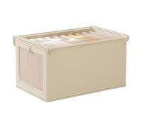 Fabric Bins With Lid And Handle - Clear Window Storage Box, Compact Space-Saving Build, Sturdys Constructions | Closet Organizer, Home Solution, Stackable Foldable Containers, Bedroom Nursery Use