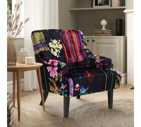 Fabric Black Patchwork Lydia Accent Chair