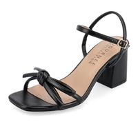 Fabric Block Heels by Journee Collection, Black, 5.5 UK