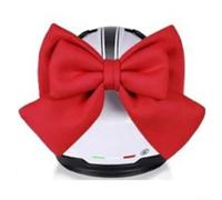 Fabric Bow Helmet Decor ABS Base Fit Fabric Bow Helmet Decor | 30cm large satin bow, vibrant pink red colors, double-layer 3D design, eye-catching style statement