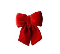Fabric Bow Ornament in Velvet for Christmas For Tree and Party Decoration, Suitable for Hanging on Various Holiday Displays (G-Red)
