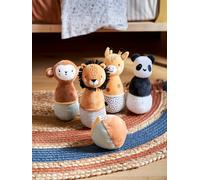 Fabric Bowling Game, Tanzania beige dark solid with design