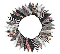 Fabric Bunting, 10M/33Ft Vintage Floral Triangle Flag, Flower Fabric Bunting Banner for Birthday Baby Shower Party Decor,Black