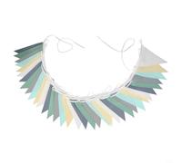 Fabric Bunting Banner 10M 33Ft with 36 Cotton Flags for Celebrations Like Weddings, For Birthdays, Baby Showers (Green)