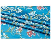 Fabric, by The Metre Daffodil Jacquard Brocade Fabric 75Cm Wide Sold by The Meter for Clothing Handmade Bags Cushion Cheongsam(Lake)