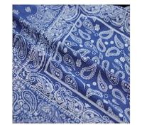 Fabric By The Yard Jeans Fabric Background Cashew Flower Washed Jacquard Denim Jacquard Denim Themed Decorative Fabric for Upholstery and Home Accents 150cm Wide