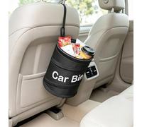 Fabric Car Trash Bin with Lid - Collapsible Folding Garbage Waste Basket, Multipurpose Automotive Organizer, Interior Accessory for Vehicle Cleanliness - 1pc