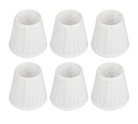 Fabric Chandelier Lampshade Set, 6PCS, White, Wall Lamp Cover for E14 Socket - Soft Light Diffusion, Durable Material, Ideal for Living Room and Bedroom Decor