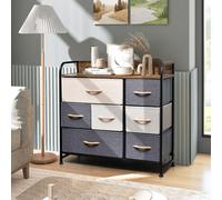 Fabric Chest of Drawers 7-Drawer Dresser 3-tier Storage Organizer Unit