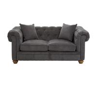 Fabric Chesterfield 2 Seater Sofa Grey