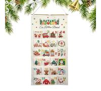 Fabric Christmas Advent | 24 Days Candy Bags | Refillable Countdown Calendar Bag - For Living Room Bedroom Apartment Door Mantle Classroom Party Planners Home Decorators Collectors