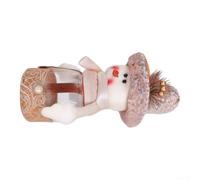 Fabric Christmas Candy Jar with Santa and Snowman Design, Large | Decorative Storage Container for Holiday Treats Cookies Gifts, Festive Party Favour Home Ornament for Kids Adults, Cream