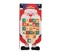 Fabric Christmas Countdown Calendar - 24 Days Wall Hanging Decoration with Pockets, Holiday advnt-calendar for Kids and Adults | Home Living Room Bedroom School Party Winter Celebration Family Gather