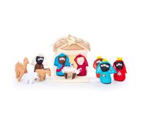 Fabric Christmas Nativity Set | Traditional Nativity Crib Scene with Baby Jesus, Mary & Joseph | Christmas Stable Nativity Set with Figures
