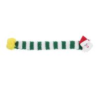 Fabric Christmas Pompom Scarf Knitted with Pet for Dogs and Cats | Festive Striped Decoration, Soft Cosy Feel, Easy to Pair with Accessories, for Small Medium Large Pets