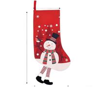 Fabric Christmas stocking for tree hanging decoration with holiday Santa snowmen reindeer patterns designed for seasonal home and mantel display (Snowman)