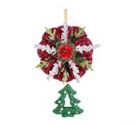 Fabric Christmas Wreath Red Star Design for Window Display(Christmas Tree Style)