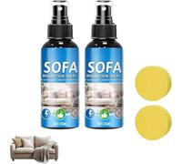 Fabric Cleaner Spray Kit, Car Upholstery Cleaner, Waterless Upholstery Stain Remover with Cleaning Sponge, Mattress Freshener, Bedding Sofa Spray, Strong Odour Neutraliser and Stain Preventer，2PC