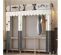 Fabric Clothes Storage Organizer - Large Portable Wardrobe with 5 Compartments, Metal Frame for Bedroom