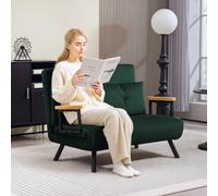 Fabric Convertible 2 Seater Sofa Bed with 2 Pillows for Living Room HOMCOM Green One Size