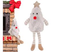 Fabric & Cotton Christmas Tree Plush Doll - 29x14x6cm Long-Legged Tree-Shaped Plush Doll | cute decorative dolls with battery compartment, Christmas table & fireplace decoration, for kids & adults