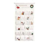 Fabric Countdown Calendar - Reusable Christmas Wall Hanging with 24 Pockets, Festive Fabric Bag Design, Pocket Organizer, Holiday Decoration for Kids Home Party, 50x100cm