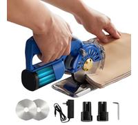 Fabric Cutter, 5-Speed Electric Rotary Fabric Cutting Machine, 2.8/3.3/4cm Cutting Thickness, 2*Replacement Blade and 2*Battery, for Multi-Layer Cloth Fabric Leather