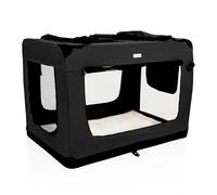 Fabric Dog Crate in Black XXL Size 101cm, Cat Pet Carrier by Cozy Pet Folding Transport Travel Cage Ideal for Dogs, Puppies, Cats, Rabbits, etc. FDC-XXL-BLK