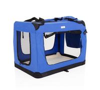 Fabric Dog Crate in Blue, L Size 82cm, Cat Pet Carrier by Cozy Pet Folding Transport Travel Cage Ideal for Dogs, Puppies, Cats, Rabbits, etc. FDC-L-BL