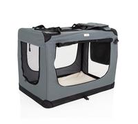 Fabric Dog Crate in Grey, XL Size 90cm, Cat Pet Carrier by Cozy Pet Folding Transport Travel Cage Ideal for Dogs, Puppies, Cats, Rabbits, etc. FDC-XL-GR