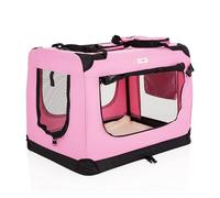 Fabric Dog Crate in Pink, M Size 70cm, Cat Pet Carrier by Cozy Pet Folding Transport Travel Cage Ideal for Dogs, Puppies, Cats, Rabbits, etc. FDC-M-P