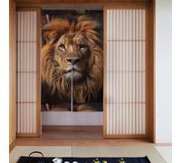 Fabric Door Curtain - Fengshui Tapestry Panel The Lion's Gaze Drape for Privacy Thermal Insulated Blackout 34x56in